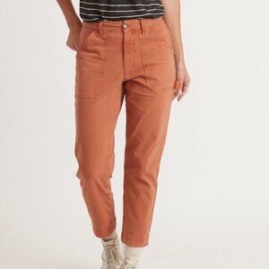 Marine Layer Amber Brown Maya Slim Straight Utility Pants -‎ 6